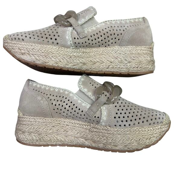 Dolce Vita Women's Jhenee Espadrille Perf Sneaker Taupe Perforated Suede Size 8 - Picture 7 of 9